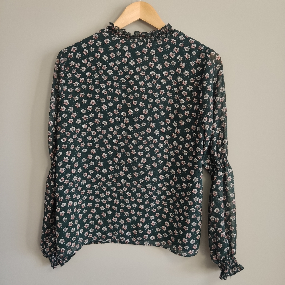 1. State Green Floral V-Neck Long Sleeve Blouse Size Small - Picture 11 of 11